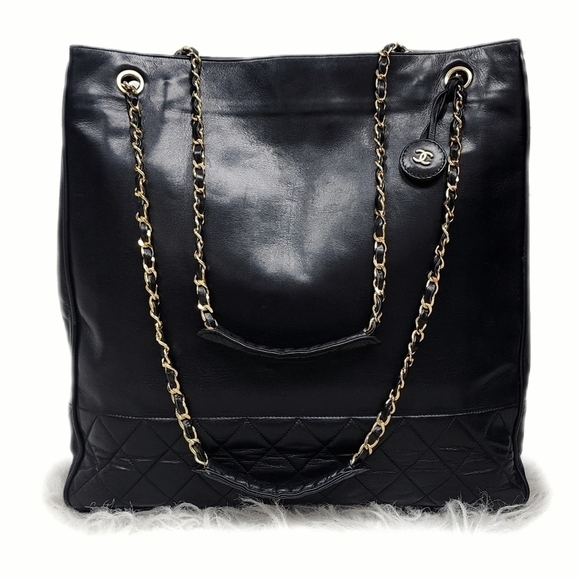 CHANEL Handbags - ✨ Chanel Vintage Black Leather Tote – Timeless Elegance ✨